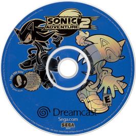 Cartridge artwork for Sonic Adventure 2 on the Sega Dreamcast.