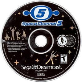 Cartridge artwork for Space Channel 5 on the Sega Dreamcast.