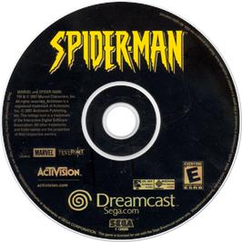 Cartridge artwork for Spider-Man on the Sega Dreamcast.