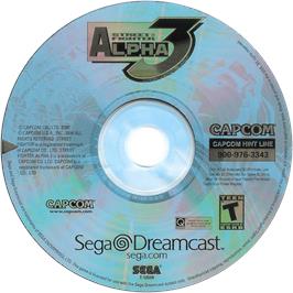 Cartridge artwork for Street Fighter Alpha 3 on the Sega Dreamcast.