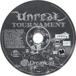 Cartridge artwork for Unreal Tournament on the Sega Dreamcast.