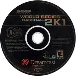 Cartridge artwork for World Series Baseball 2K1 on the Sega Dreamcast.