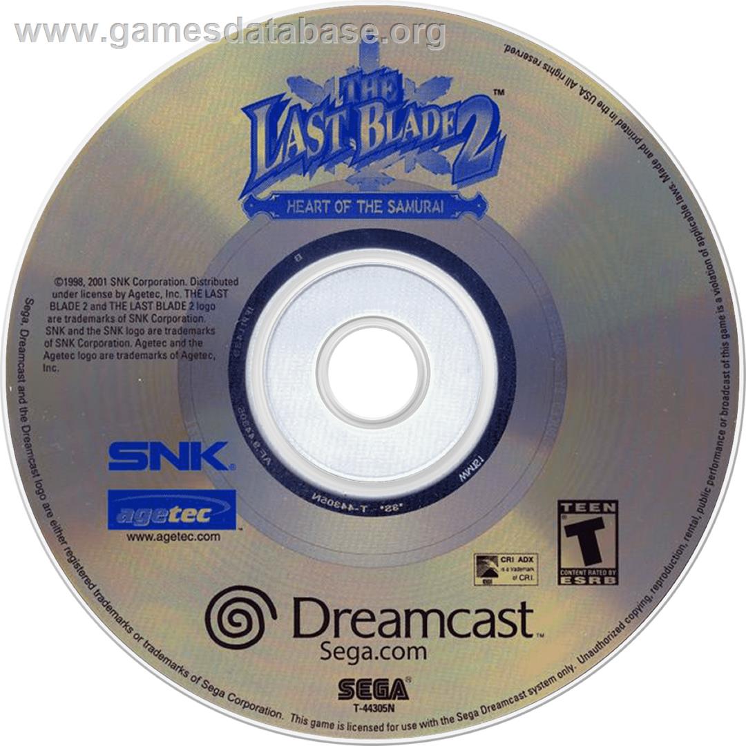 Last Blade 2: Heart of the Samurai - Sega Dreamcast - Artwork - Cartridge