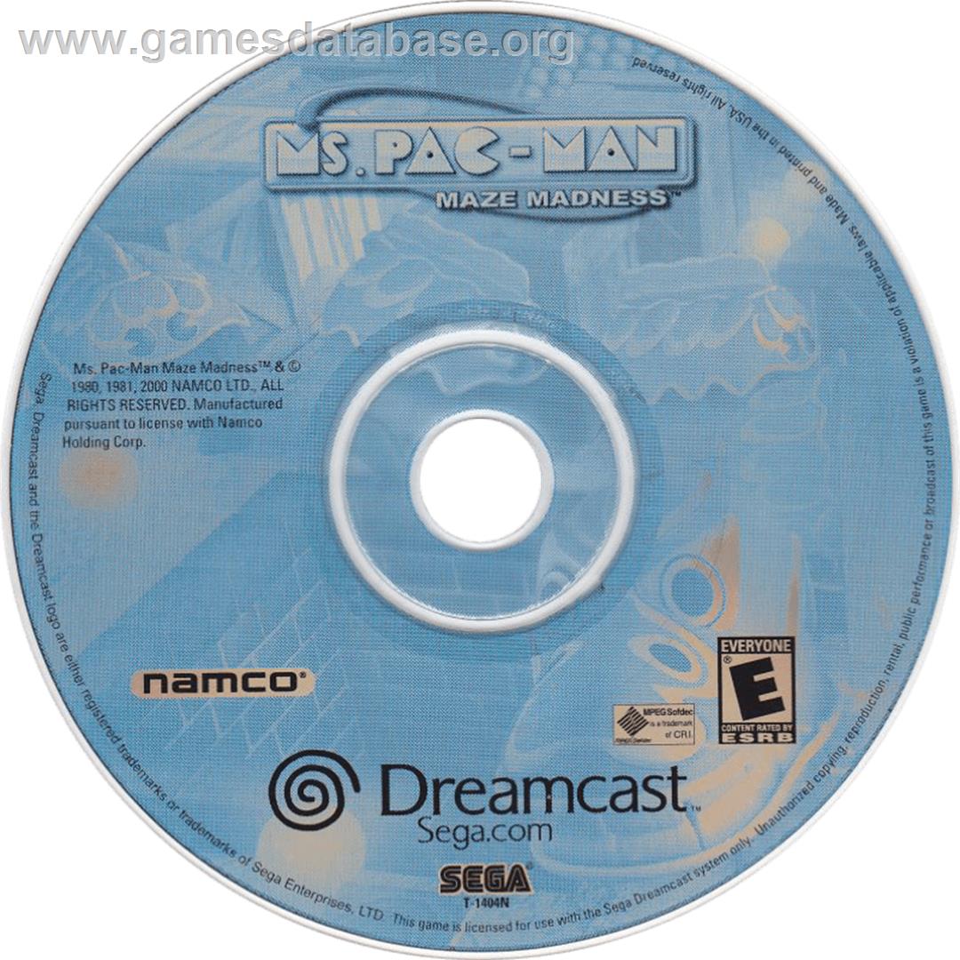 Ms. Pac-Man Maze Madness - Sega Dreamcast - Artwork - Cartridge