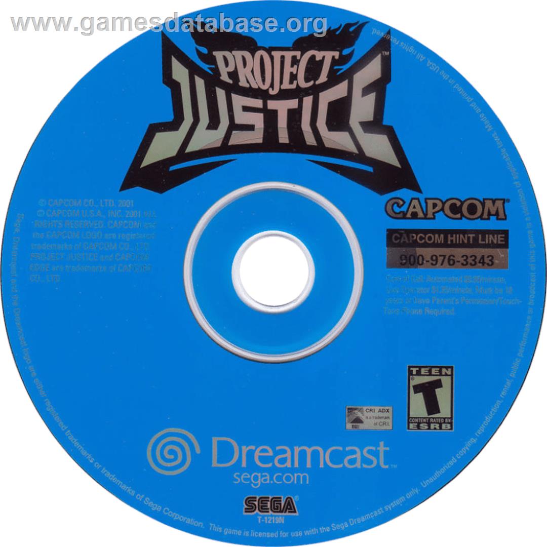 Project Justice - Rival Schools 2 - Sega Dreamcast - Artwork - Cartridge