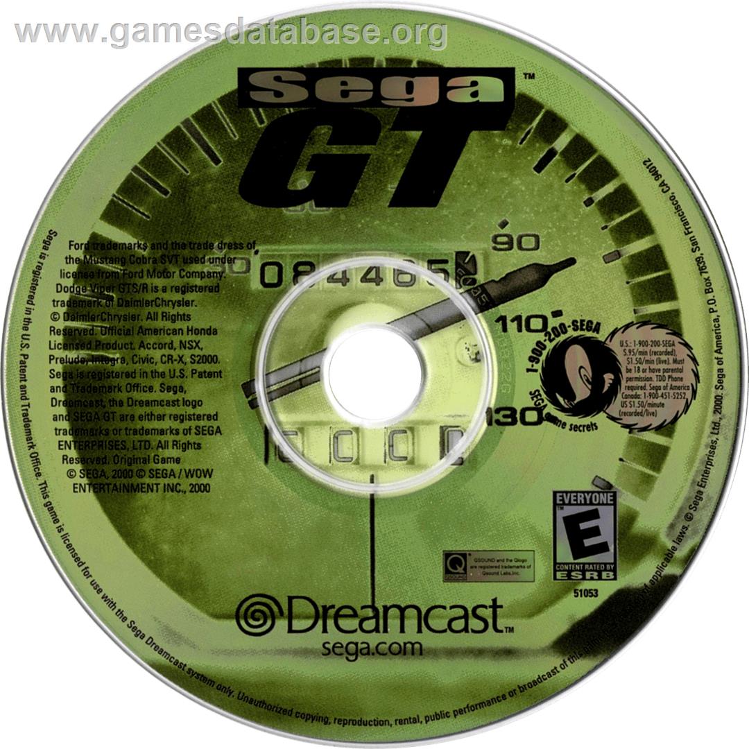 Sega GT: Homologation Special - Sega Dreamcast - Artwork - Cartridge