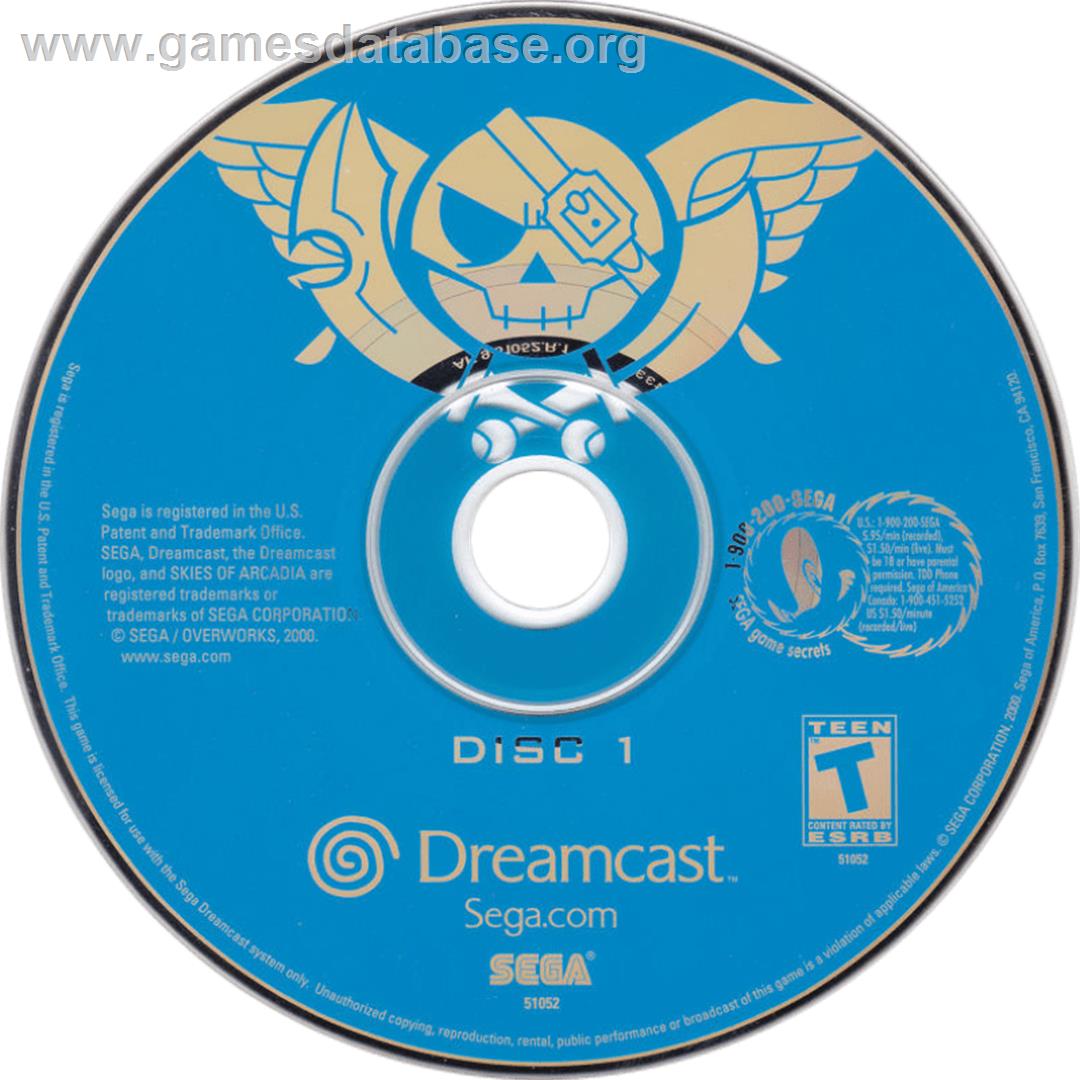 Skies of Arcadia - Sega Dreamcast - Artwork - Cartridge