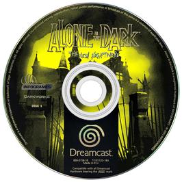 Artwork on the Disc for Alone in the Dark: The New Nightmare on the Sega Dreamcast.