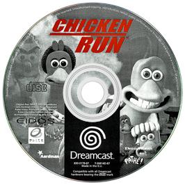 Artwork on the Disc for Chicken Run on the Sega Dreamcast.