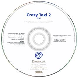 Artwork on the Disc for Crazy Taxi 2 on the Sega Dreamcast.