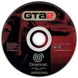Artwork on the Disc for Grand Theft Auto 2 on the Sega Dreamcast.
