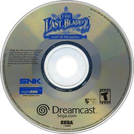 Artwork on the Disc for Last Blade 2: Heart of the Samurai on the Sega Dreamcast.