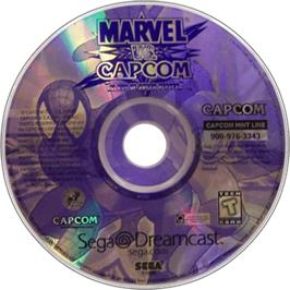 Artwork on the Disc for Marvel Vs. Capcom: Clash of Super Heroes on the Sega Dreamcast.