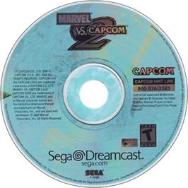 Artwork on the Disc for Marvel vs. Capcom 2: New Age of Heroes on the Sega Dreamcast.