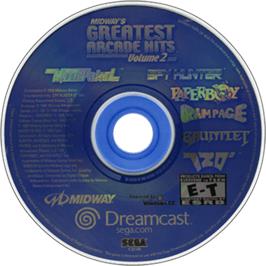 Artwork on the Disc for Midway's Greatest Arcade Hits 2 on the Sega Dreamcast.