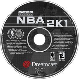 Artwork on the Disc for NBA 2K1 on the Sega Dreamcast.