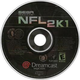 Artwork on the Disc for NFL 2K1 on the Sega Dreamcast.