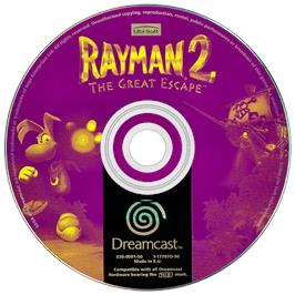 Artwork on the Disc for Rayman 2: The Great Escape on the Sega Dreamcast.