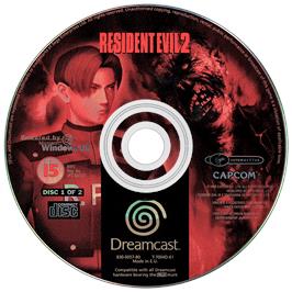 Artwork on the Disc for Resident Evil 2 on the Sega Dreamcast.