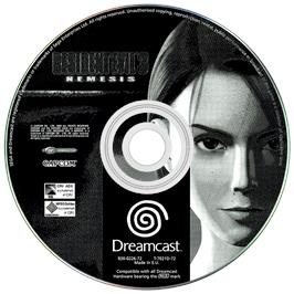 Artwork on the Disc for Resident Evil 3: Nemesis on the Sega Dreamcast.