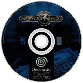 Artwork on the Disc for Roadsters on the Sega Dreamcast.