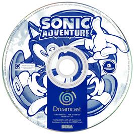 Artwork on the Disc for Sonic Adventure on the Sega Dreamcast.