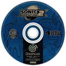 Artwork on the Disc for Sonic Adventure 2 on the Sega Dreamcast.