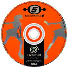 Artwork on the Disc for Space Channel 5 on the Sega Dreamcast.
