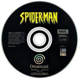 Artwork on the Disc for Spider-Man on the Sega Dreamcast.