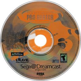 Artwork on the Disc for Tony Hawk's Pro Skater on the Sega Dreamcast.