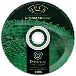 Artwork on the Disc for UEFA Dream Soccer on the Sega Dreamcast.