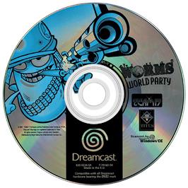 Artwork on the Disc for Worms World Party on the Sega Dreamcast.