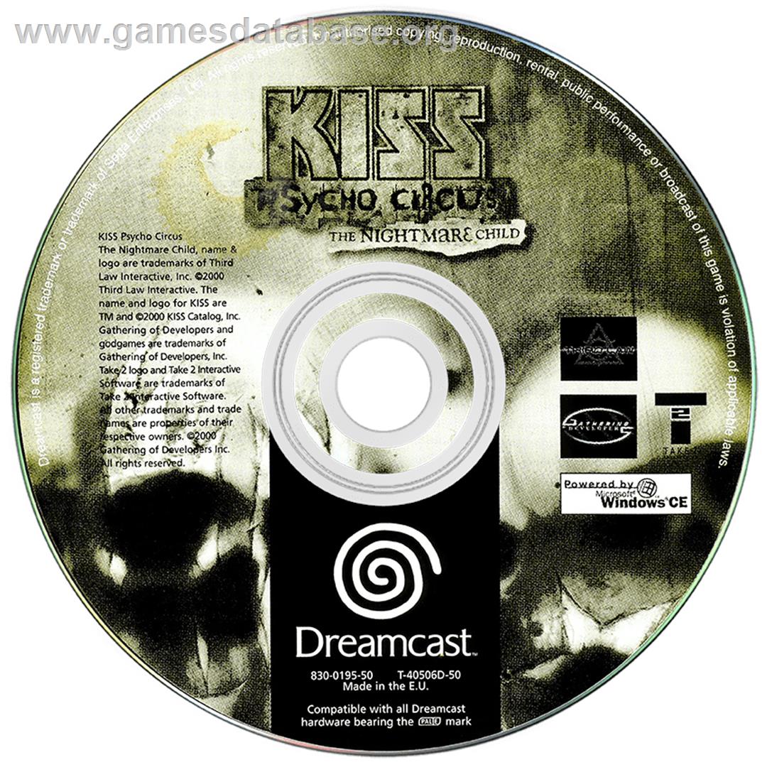 Kiss: Psycho Circus - The Nightmare Child - Sega Dreamcast - Artwork - Disc