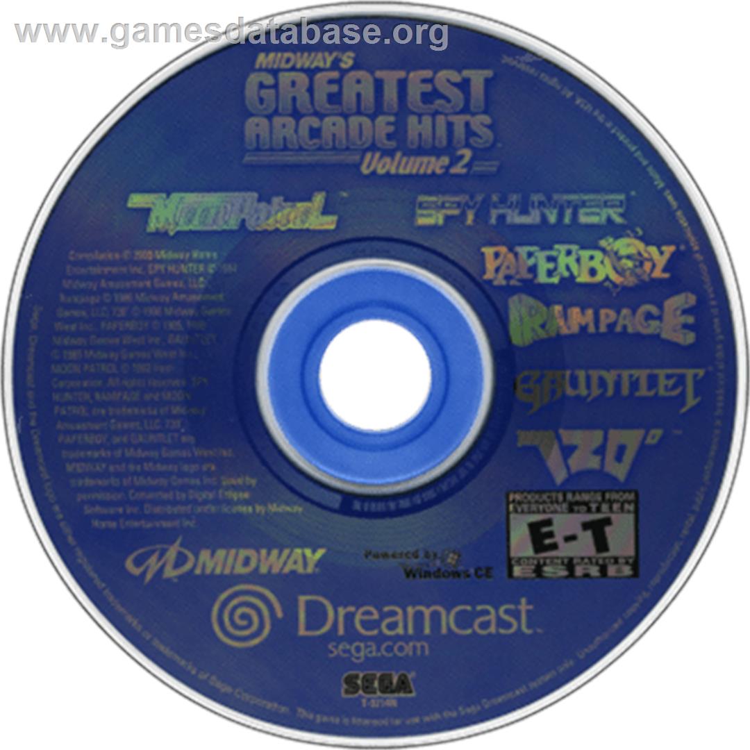 Midway's Greatest Arcade Hits 2 - Sega Dreamcast - Artwork - Disc