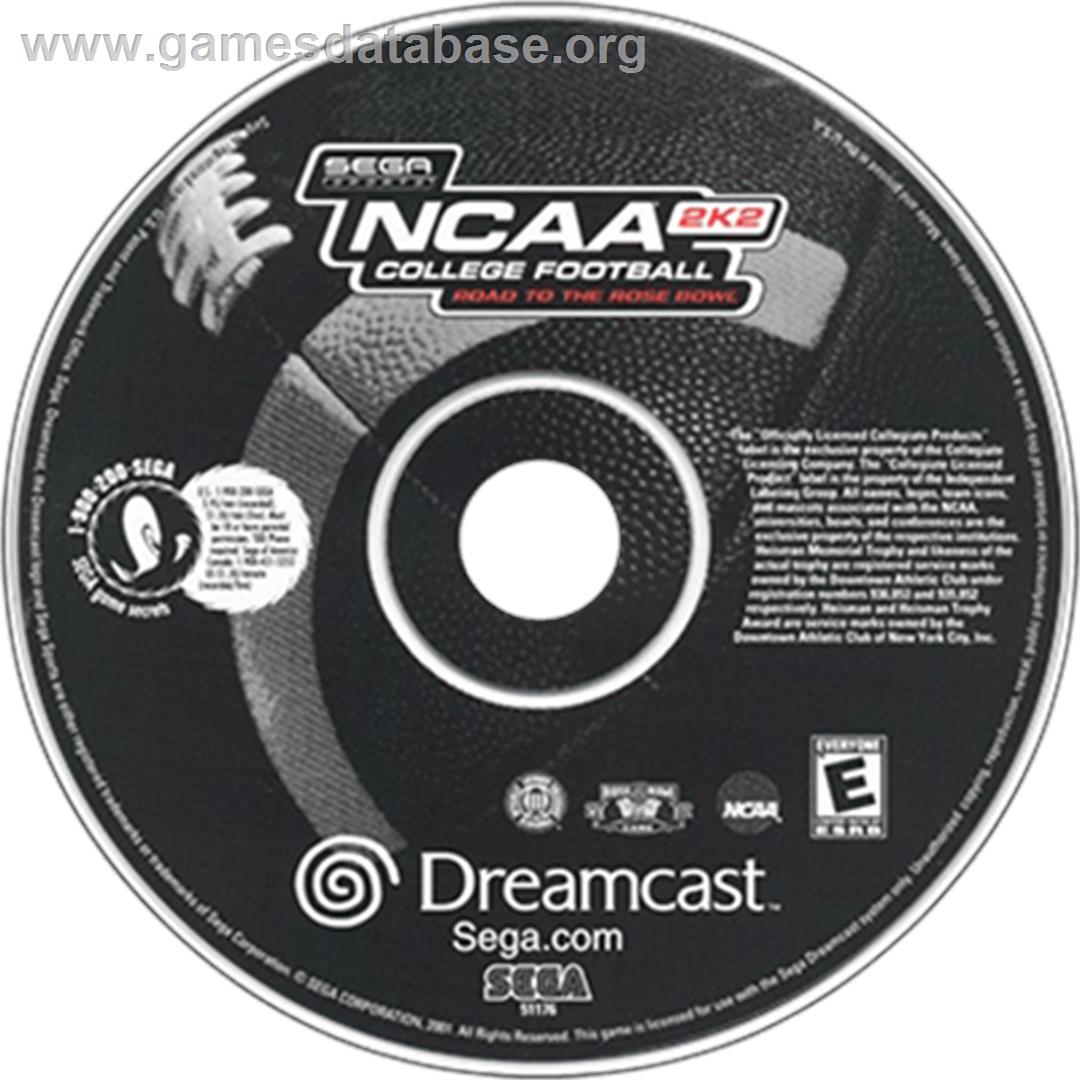 NCAA College Football 2K2: Road to the Rose Bowl - Sega Dreamcast - Artwork - Disc