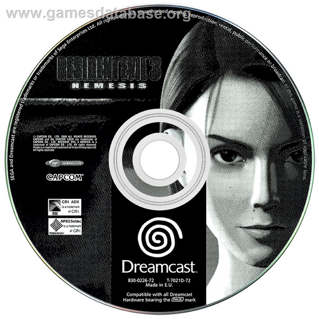 Resident Evil 3: Nemesis - Sega Dreamcast - Artwork - Disc