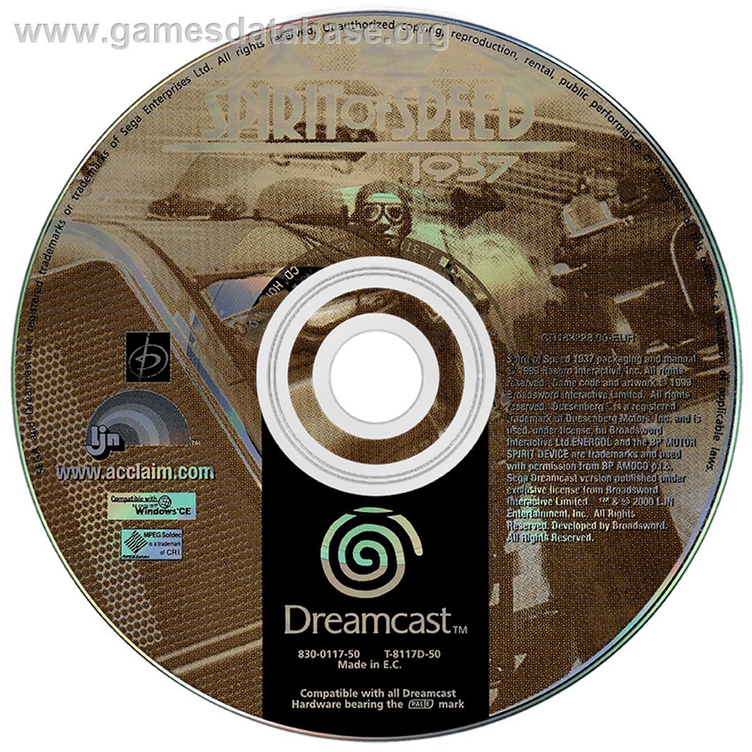 Spirit of Speed 1937 - Sega Dreamcast - Artwork - Disc