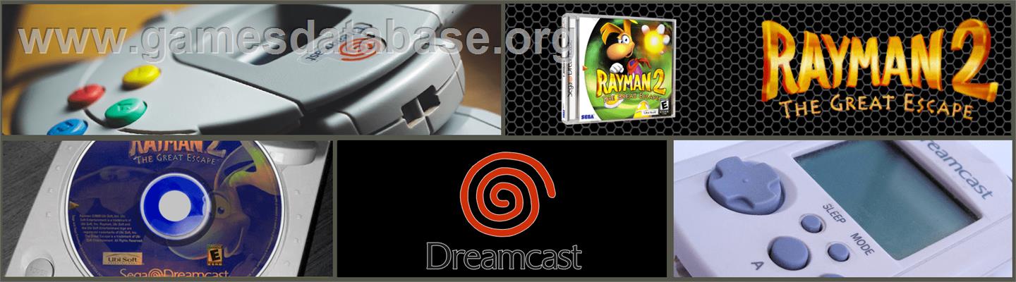 Rayman 2 - The Great Escape - Sega Dreamcast - Artwork - Marquee