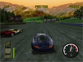 In game image of Demolition Racer: No Exit on the Sega Dreamcast.