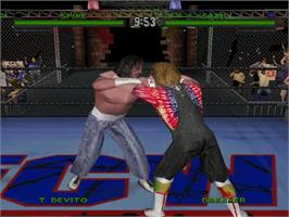 In game image of ECW Hardcore Revolution on the Sega Dreamcast.