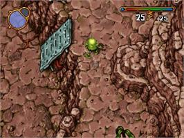 In game image of EGG: Elemental Gimmick Gear on the Sega Dreamcast.