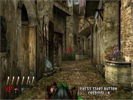 In game image of House of the Dead 2 on the Sega Dreamcast.