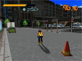 In game image of Jet Grind Radio on the Sega Dreamcast.