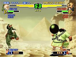 In game image of King of Fighters 2000 on the Sega Dreamcast.