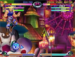 In game image of Marvel vs. Capcom 2: New Age of Heroes on the Sega Dreamcast.