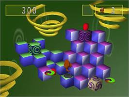 In game image of Q-bert on the Sega Dreamcast.