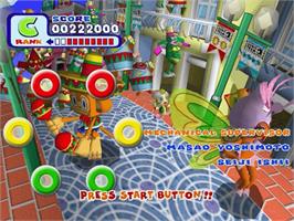 In game image of Samba De Amigo on the Sega Dreamcast.