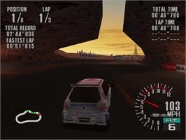 In game image of Sega GT: Homologation Special on the Sega Dreamcast.