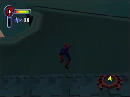 In game image of Spider-Man on the Sega Dreamcast.