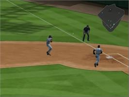 In game image of World Series Baseball 2K1 on the Sega Dreamcast.